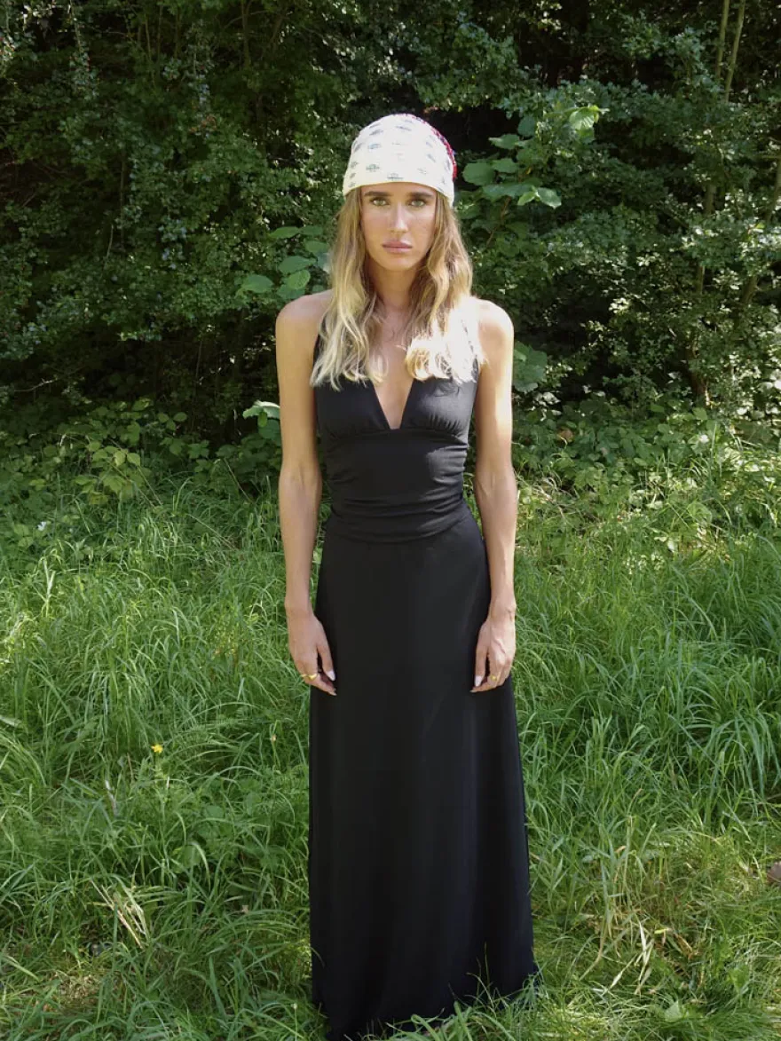 Design By Si Clauda maxikjole med åben ryg - Sort Sale