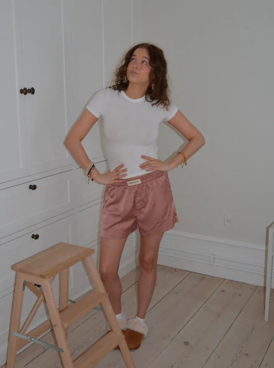 Design By Si Day dreamin' pyjamasshorts i satin - Rosa Sale