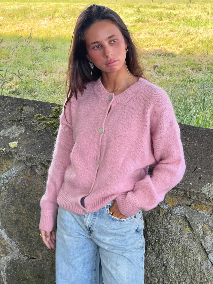 Design By Si Desideria mohair cardigan - Lyserød Outlet