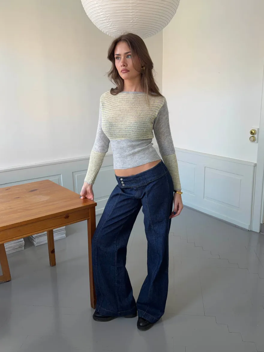 Design By Si Dina lavtaljede jeans - Mørkeblå Best