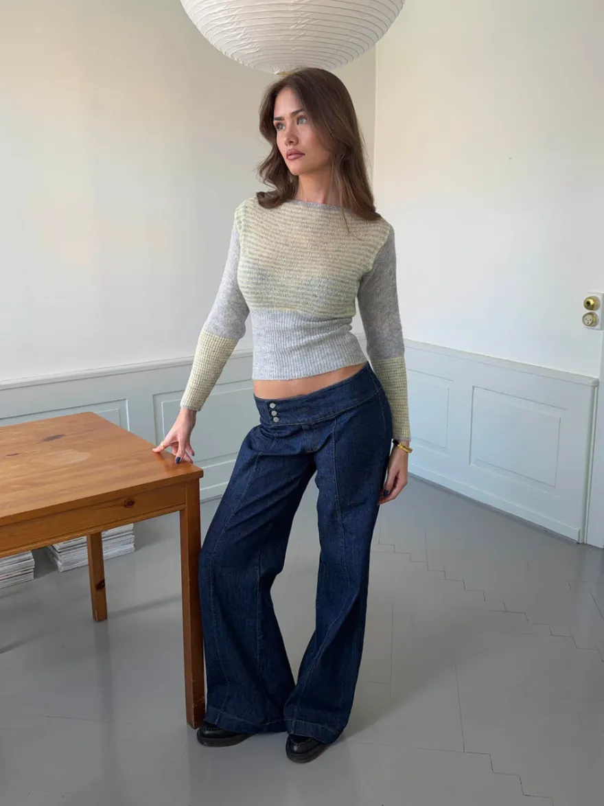 Design By Si Dina lavtaljede jeans - Mørkeblå Best