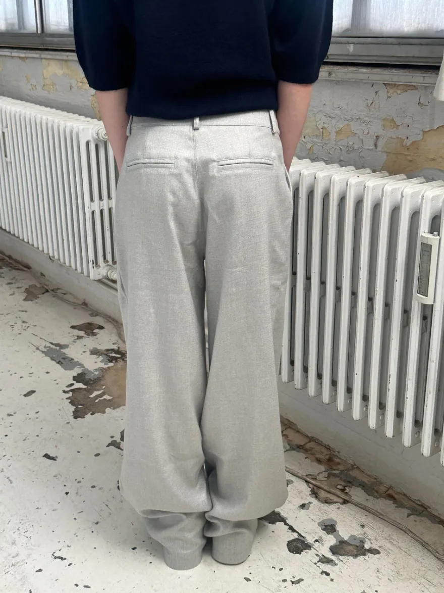 Design By Si Donna oversized glimmer bukser - Lysegrå Hot
