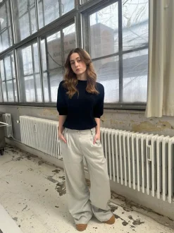 Design By Si Donna oversized glimmer bukser - Lysegrå Hot