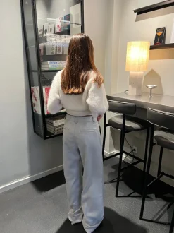 Design By Si Donna oversized glimmer bukser - Lysegrå Hot