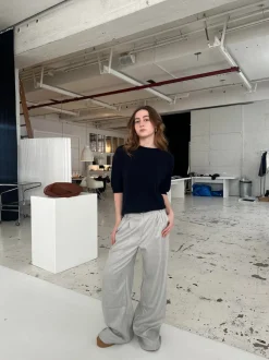 Design By Si Donna oversized glimmer bukser - Lysegrå Hot