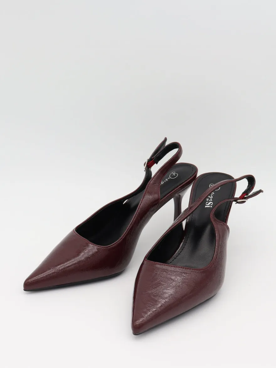 Design By Si Donnatella slingback hæle - Mørkerød Clearance