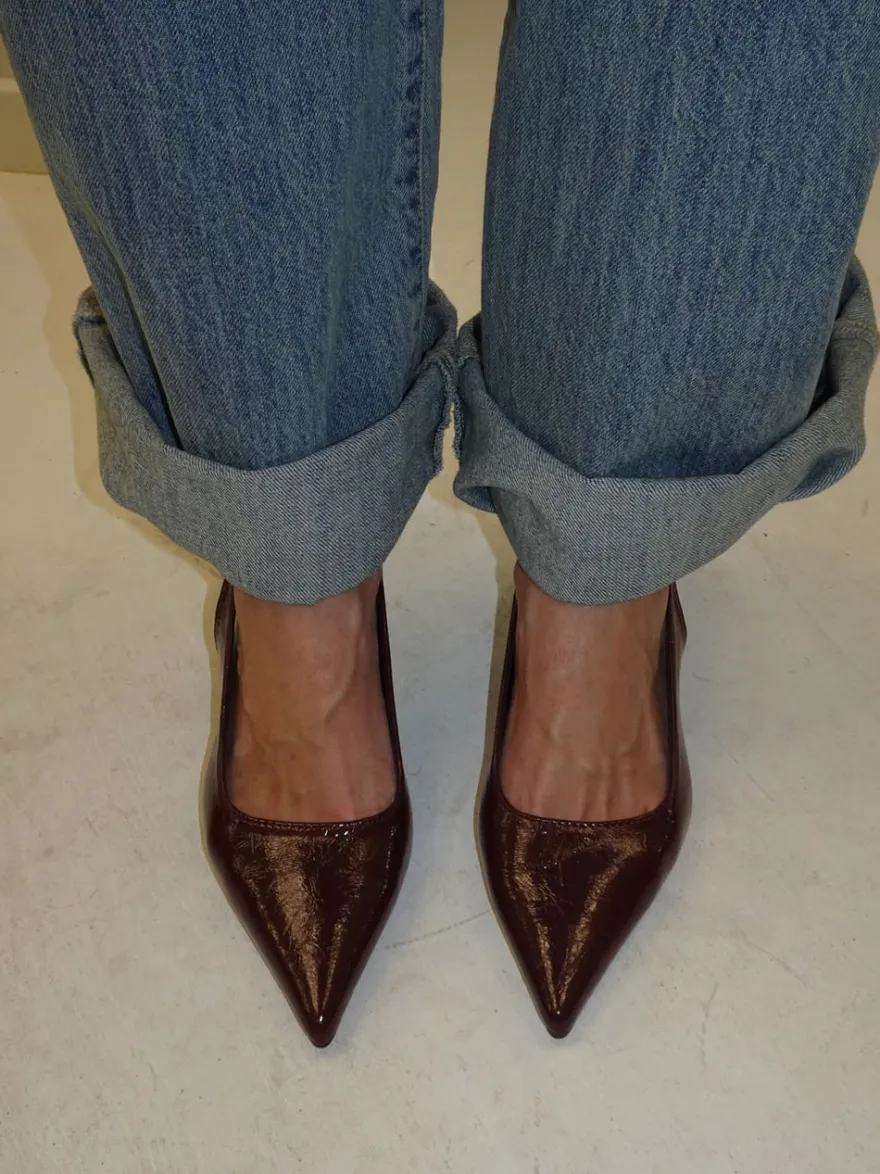 Design By Si Donnatella slingback hæle - Mørkerød Clearance