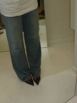 Design By Si Donnatella slingback hæle - Mørkerød Clearance