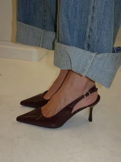 Design By Si Donnatella slingback hæle - Mørkerød Clearance