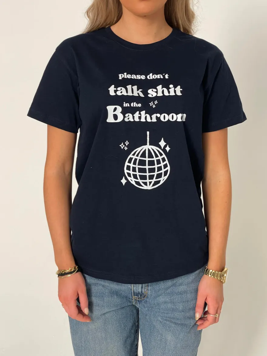 Design By Si Don't talk shit oversized tee - Navy New