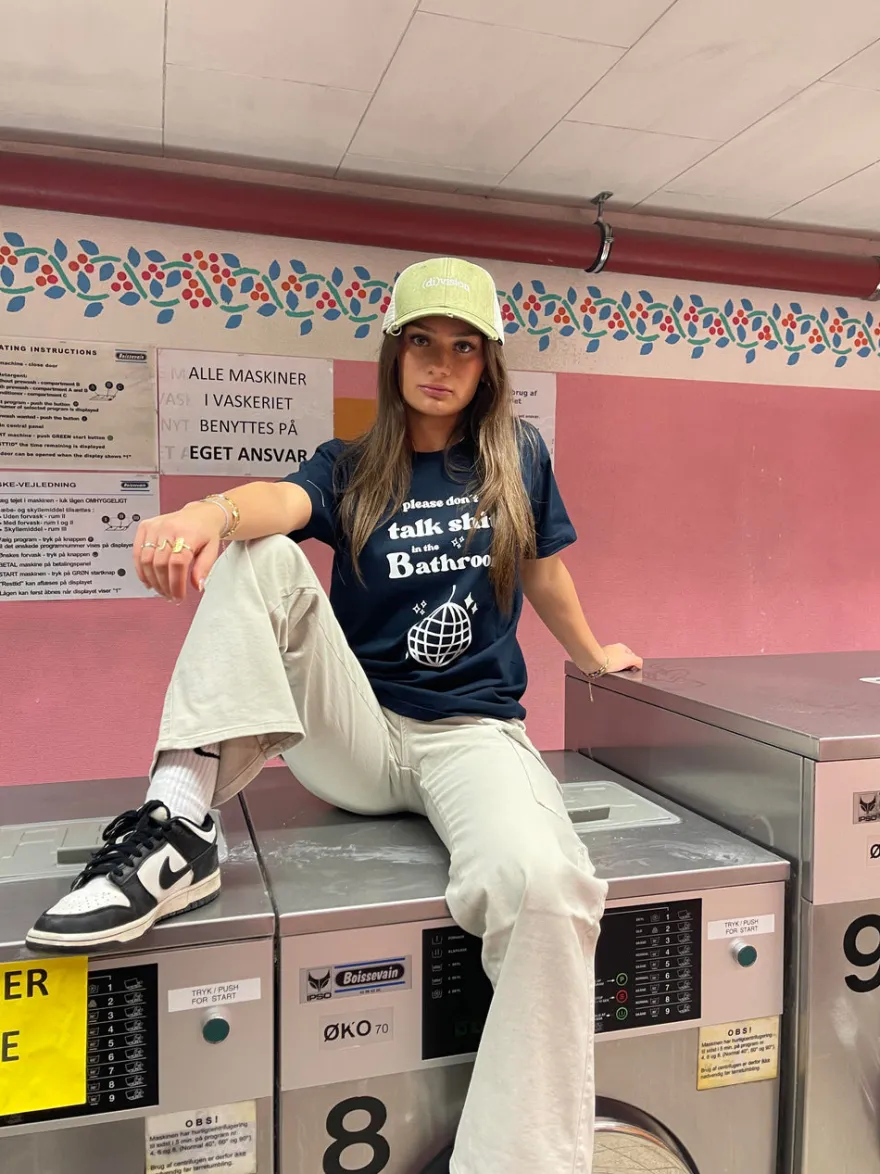 Design By Si Don't talk shit oversized tee - Navy New