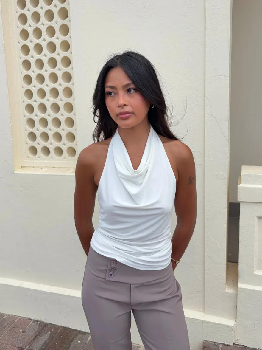 Design By Si Dora halterneck top - Hvid