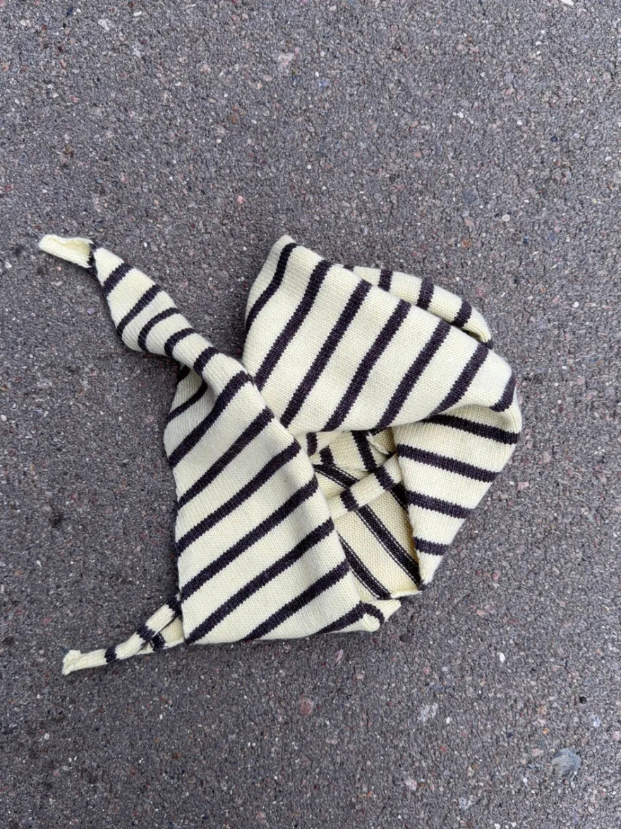 Design By Si Dumela tørklæde med striber - Gul/brun Clearance
