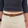 Design By Si Dusk bælte - Brun/guld New