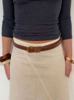 Design By Si Dusk bælte - Brun/guld New