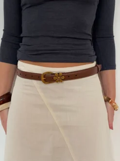Design By Si Dusk bælte - Brun/guld New
