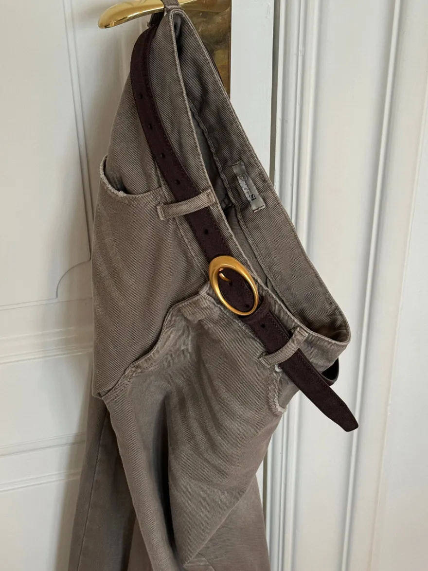 Design By Si Earth bælte - Mørkebrun/guld Clearance
