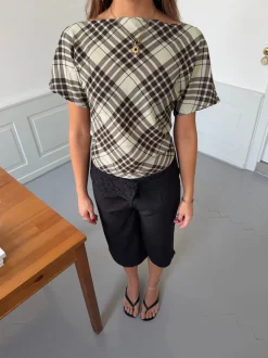 Design By Si Ea top med åben ryg - Brun/grøn Hot