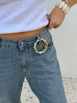 Design By Si Ebony armbånd med striber - Blå Best