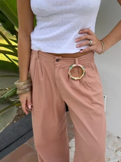 Design By Si Ebony armbånd med striber – Grøn/lyserød/hvid Clearance