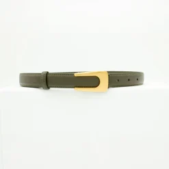 Design By Si Edge bælte - Mørkegrøn/guld Sale