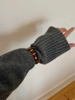 Design By Si Eivora armbånd med striber - Brun/guld Best