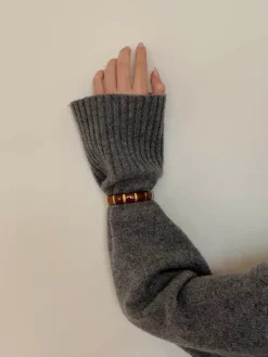 Design By Si Eivora armbånd med striber - Brun/guld Best