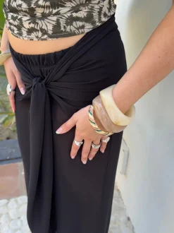 Design By Si Eivora armbånd med striber - Grøn/hvid/brun Online