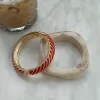 Design By Si Eivora armbånd med striber - Rød/guld Sale