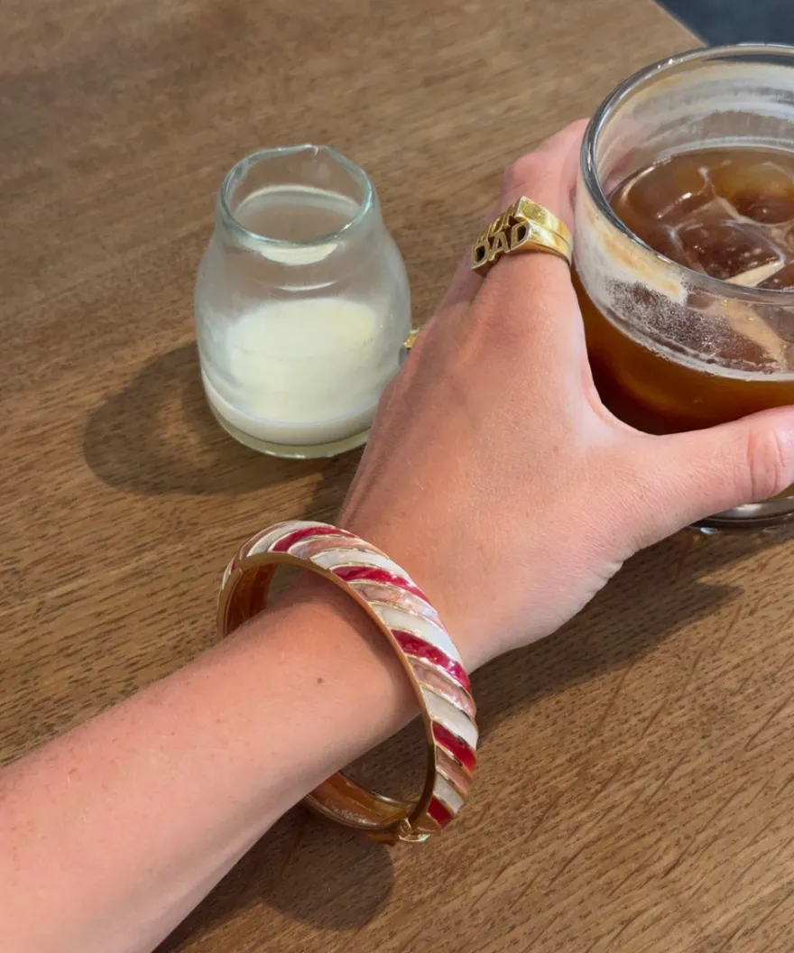 Design By Si Eivora armbånd med striber - Rosa/Lyserød/hvid Discount