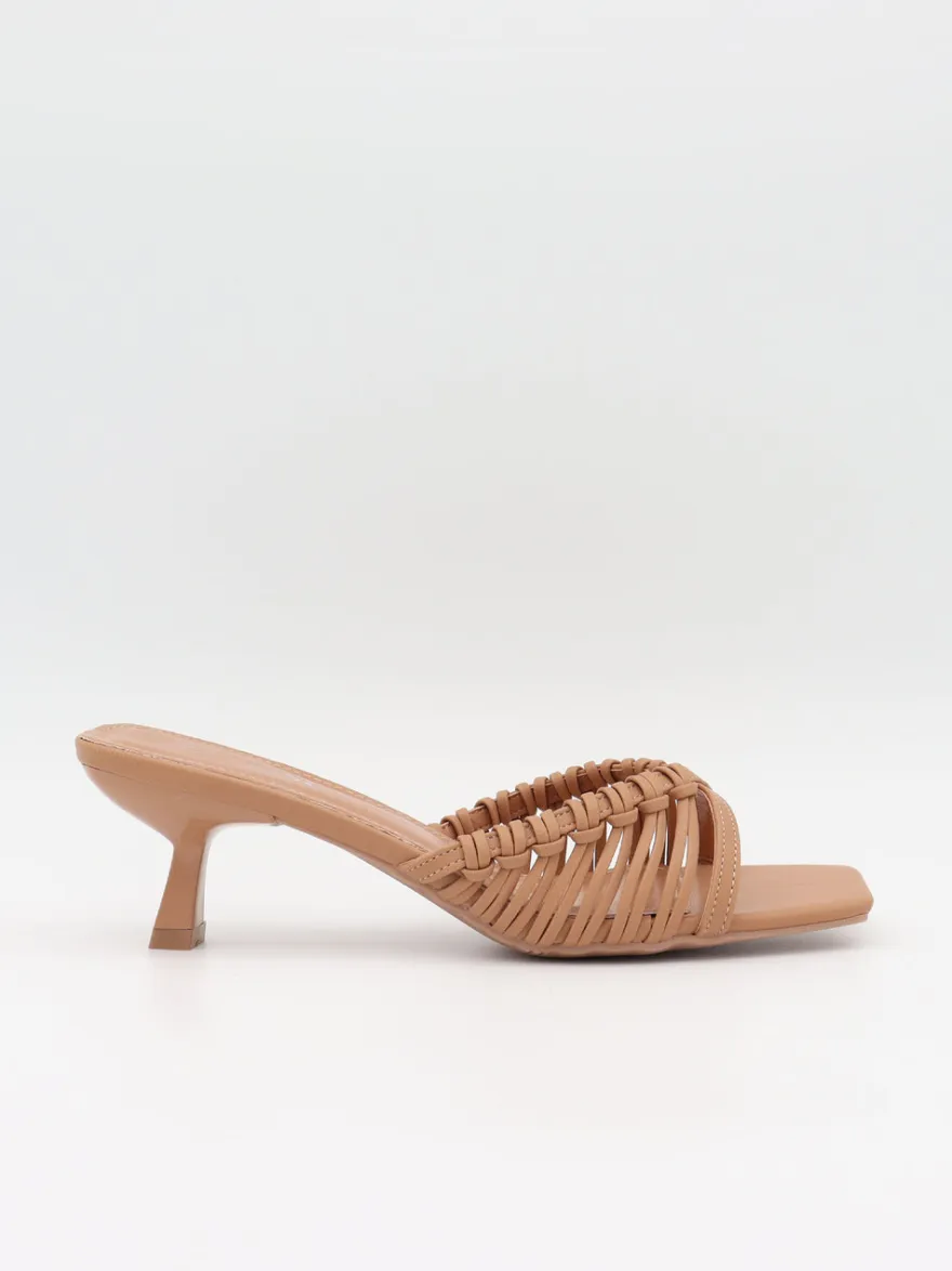 Design By Si Elba mules med fletdetaljer - Beige Outlet