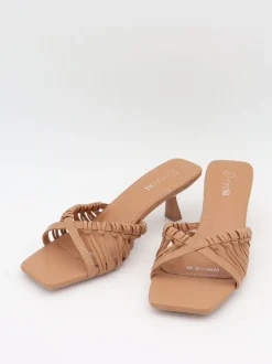 Design By Si Elba mules med fletdetaljer - Beige Outlet