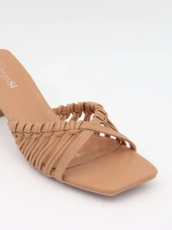 Design By Si Elba mules med fletdetaljer - Beige Outlet