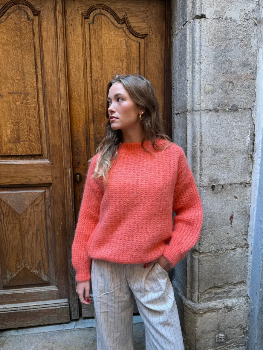 Design By Si Elina striktrøje - Koral orange Sale