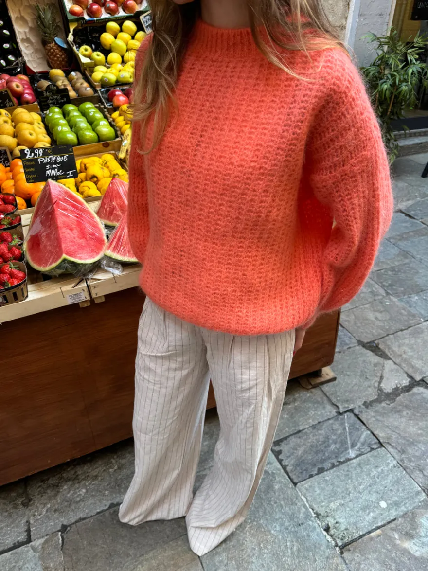 Design By Si Elina striktrøje - Koral orange Sale