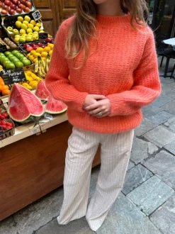 Design By Si Elina striktrøje - Koral orange Sale