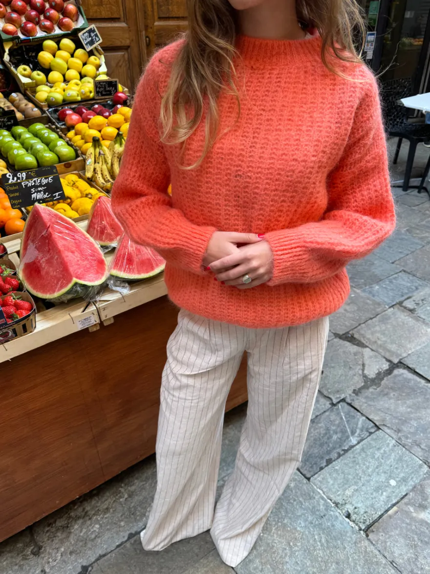 Design By Si Elina striktrøje - Koral orange Sale