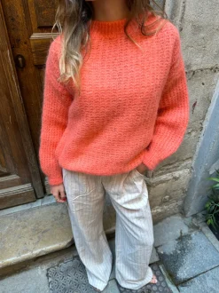Design By Si Elina striktrøje - Koral orange Sale