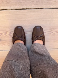 Design By Si Eline ballerinaer med detaljer - Mørkebrun Sale