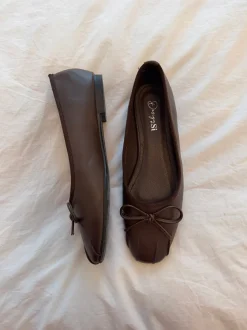 Design By Si Eline ballerinaer med detaljer - Mørkebrun Sale