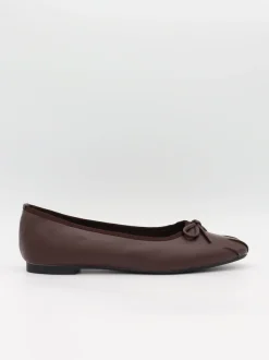 Design By Si Eline ballerinaer med detaljer - Mørkebrun Sale