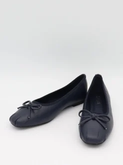 Design By Si Eline ballerinaer med detaljer - Mørk Navy Online
