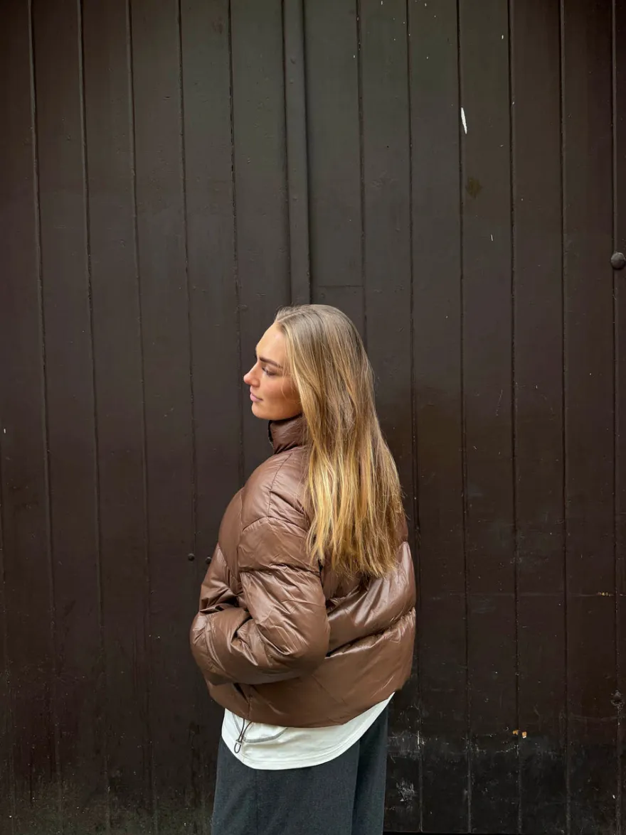 Design By Si Elin pufferjakke - Brun Discount