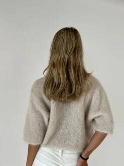 Design By Si Elise t-shirt strik - Beige Clearance