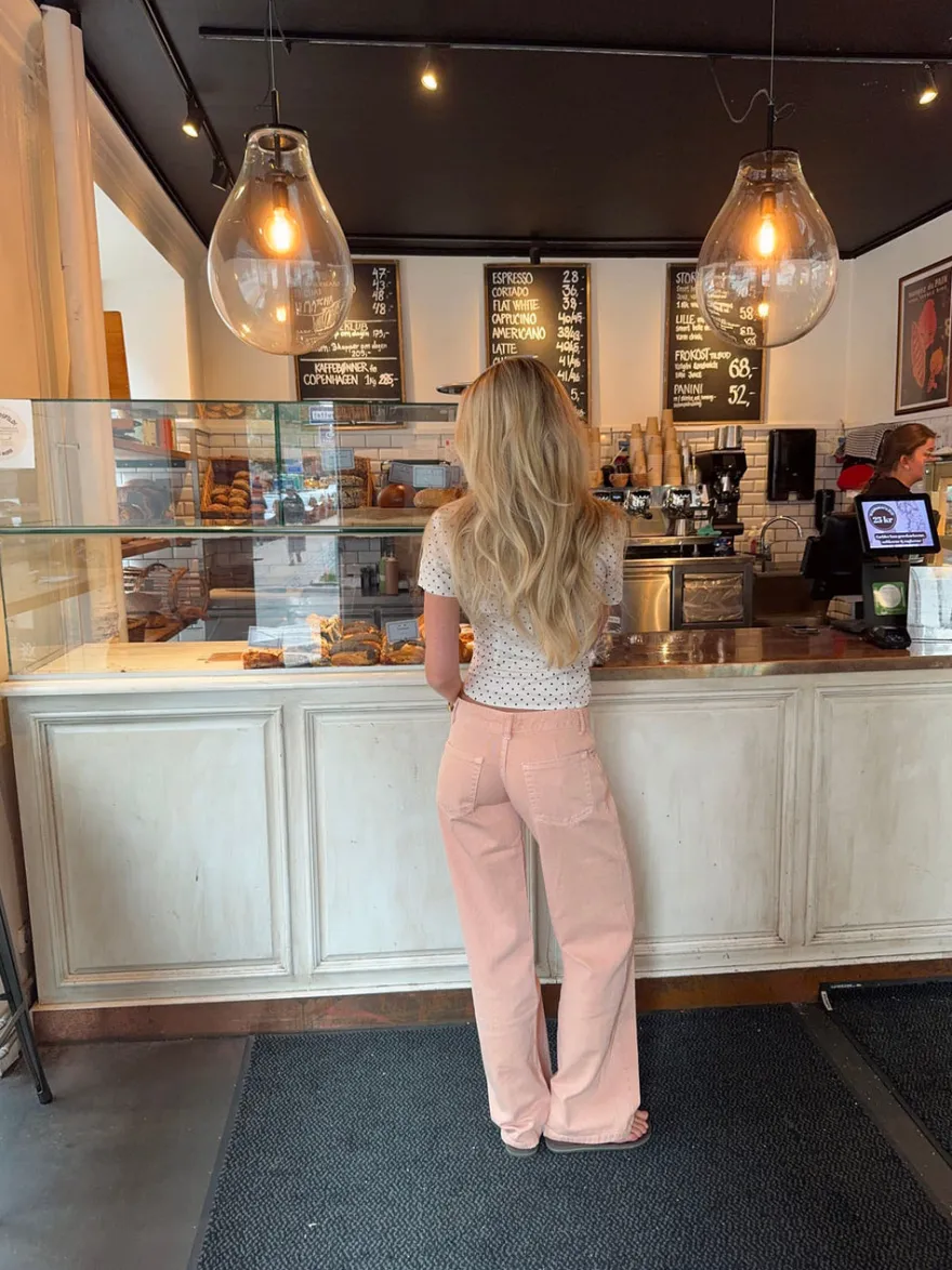 Design By Si Emmaline lavtaljede jeans - Orange Clearance