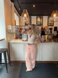 Design By Si Emmaline lavtaljede jeans - Orange Clearance