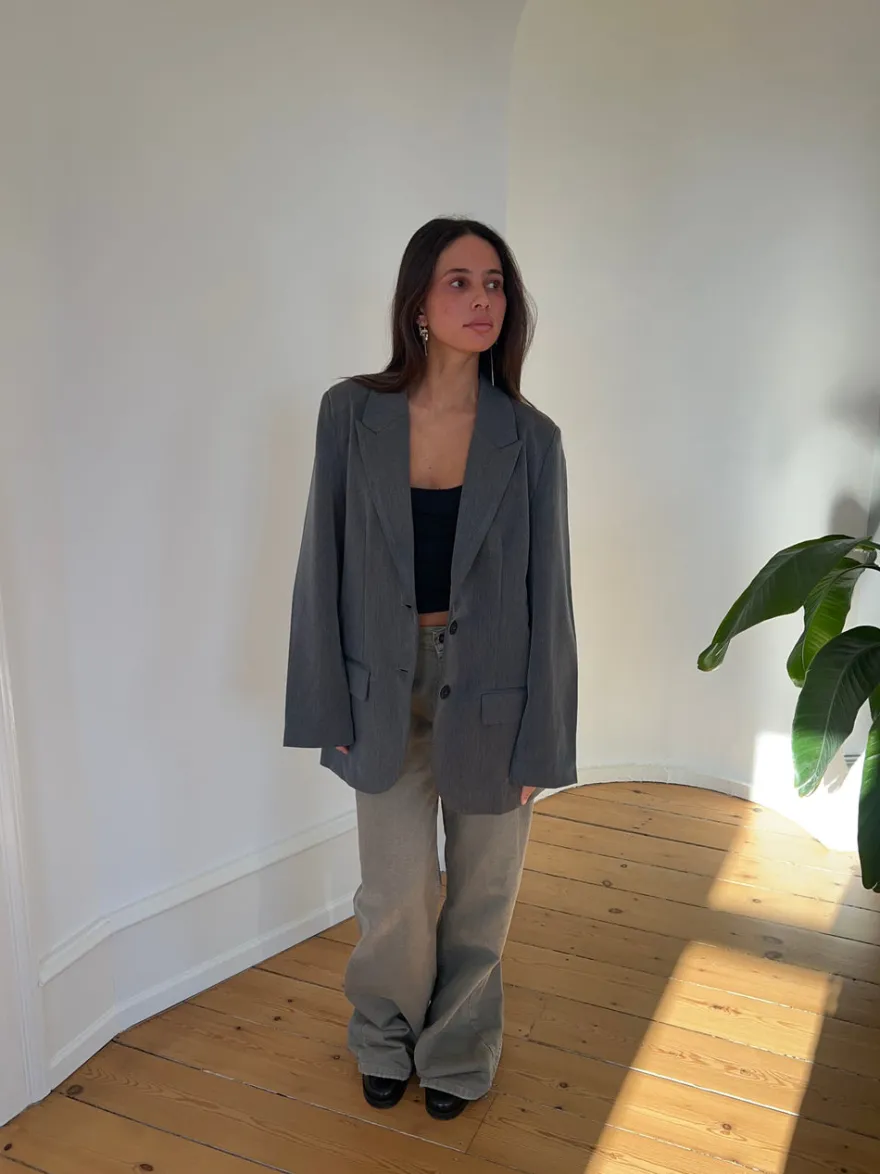 Design By Si Epsilia oversized blazer - Grå Best