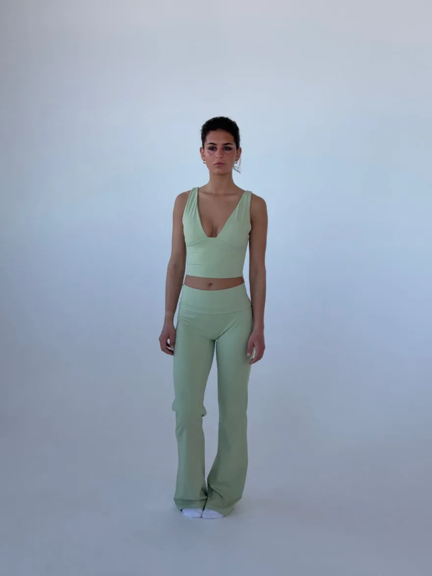 Design By Si Essential flared pants - Matcha Hot