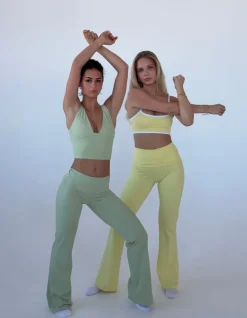 Design By Si Essential flared pants - Matcha Hot