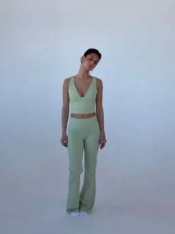 Design By Si Essential flared pants - Matcha Hot